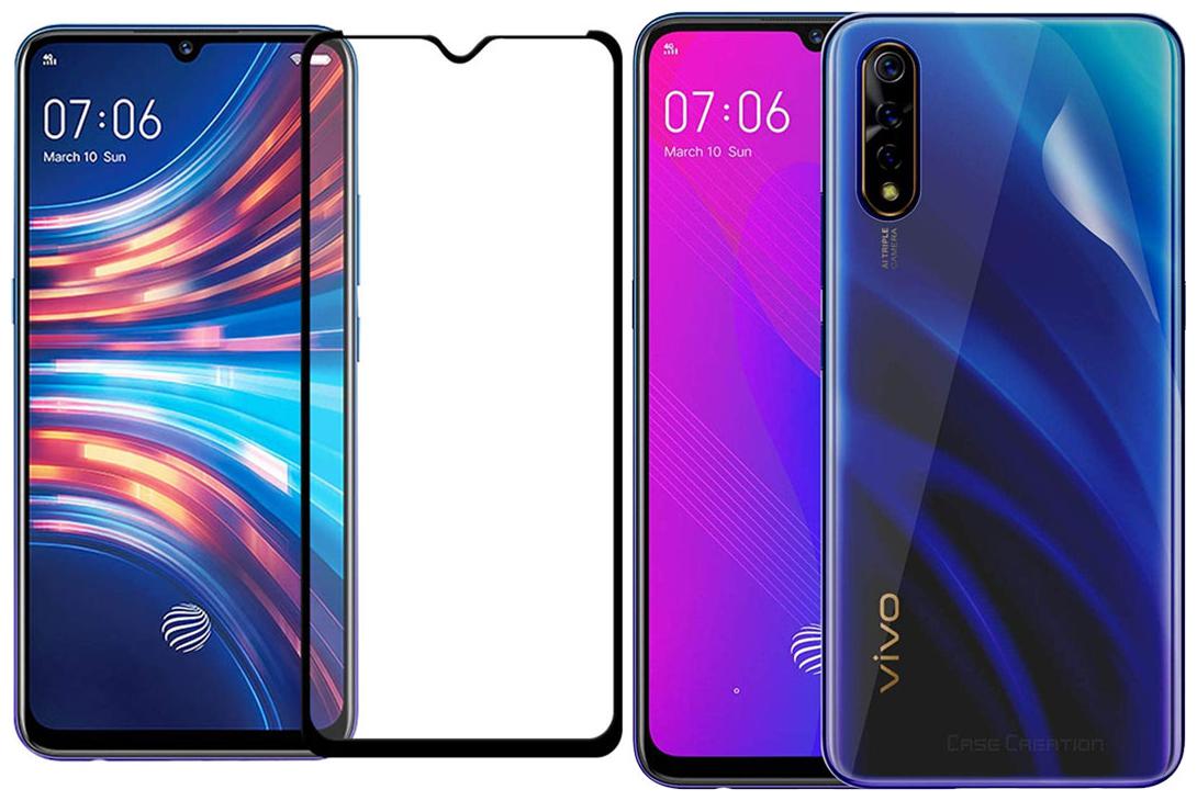

Full Glue 6D Front Tempered Glass and Back Transparent Guard for VIVO S1 (Black )