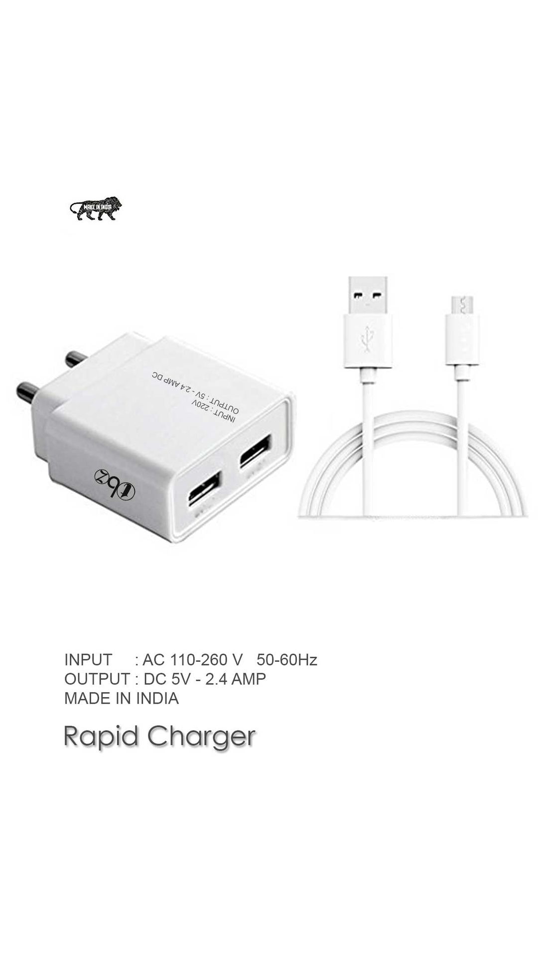 Galaxy S7 Galaxy A3 Galaxy J1 Ace S6 Edge+ Note 5 Galaxy S6 Compatible Travel Charger Mobile Charger With Micro USB Cable By TBZ