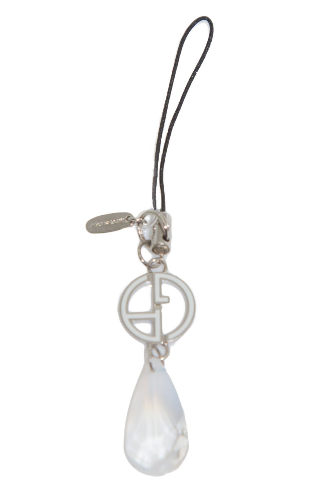 

GIORGIO ARMANI Deep Sky Silver Toned Cell Phone Charm YGWC70 180 NWT