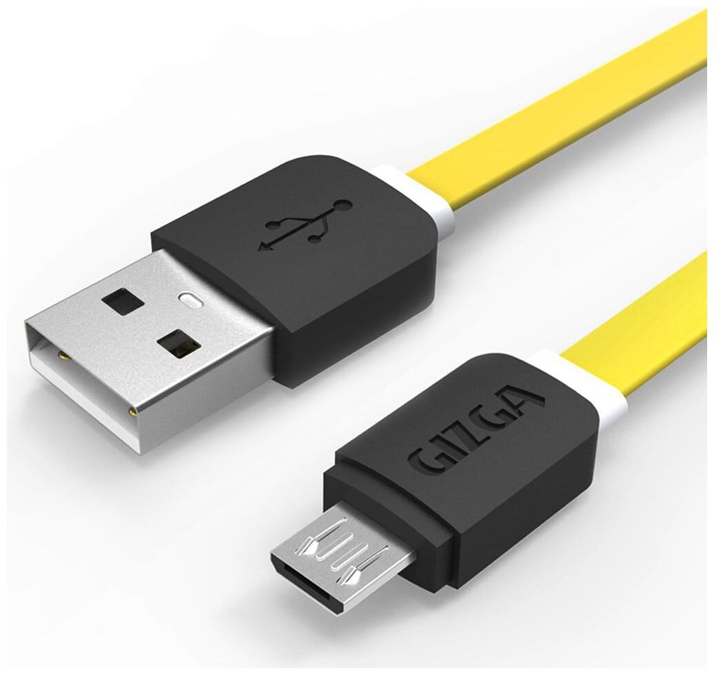 

Gizga Essentials Tangle Free 1M Fast Charging Micro USB Cable Charge 2 4Amp Data Sync (Yellow)