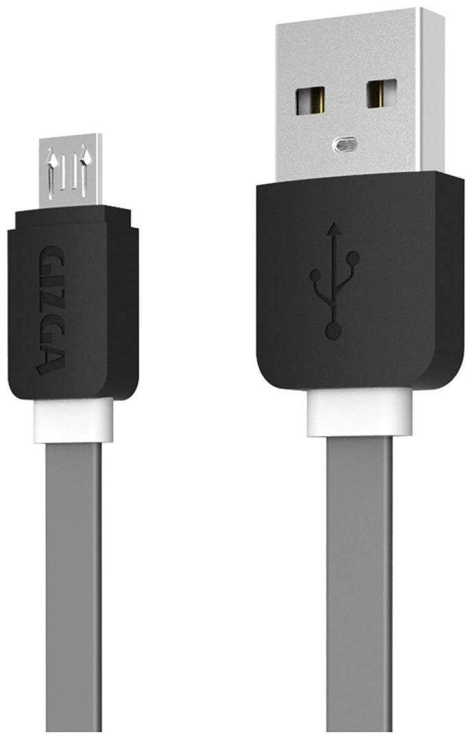 

Gizga Essentials Micro USB Cable Tangle-Free 0 97 m (3 2 ft) Fast Charging - 2 4Amp Charge Sync Data Cable - Grey