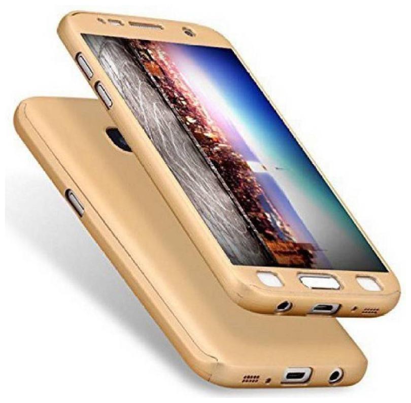 GOHAPS IPAKY 360 DEGREES FRONT AND BACK PROTECTION CASE WITH TEMPERED GLASS FOR Samsung Galaxy S7 Edge Gold