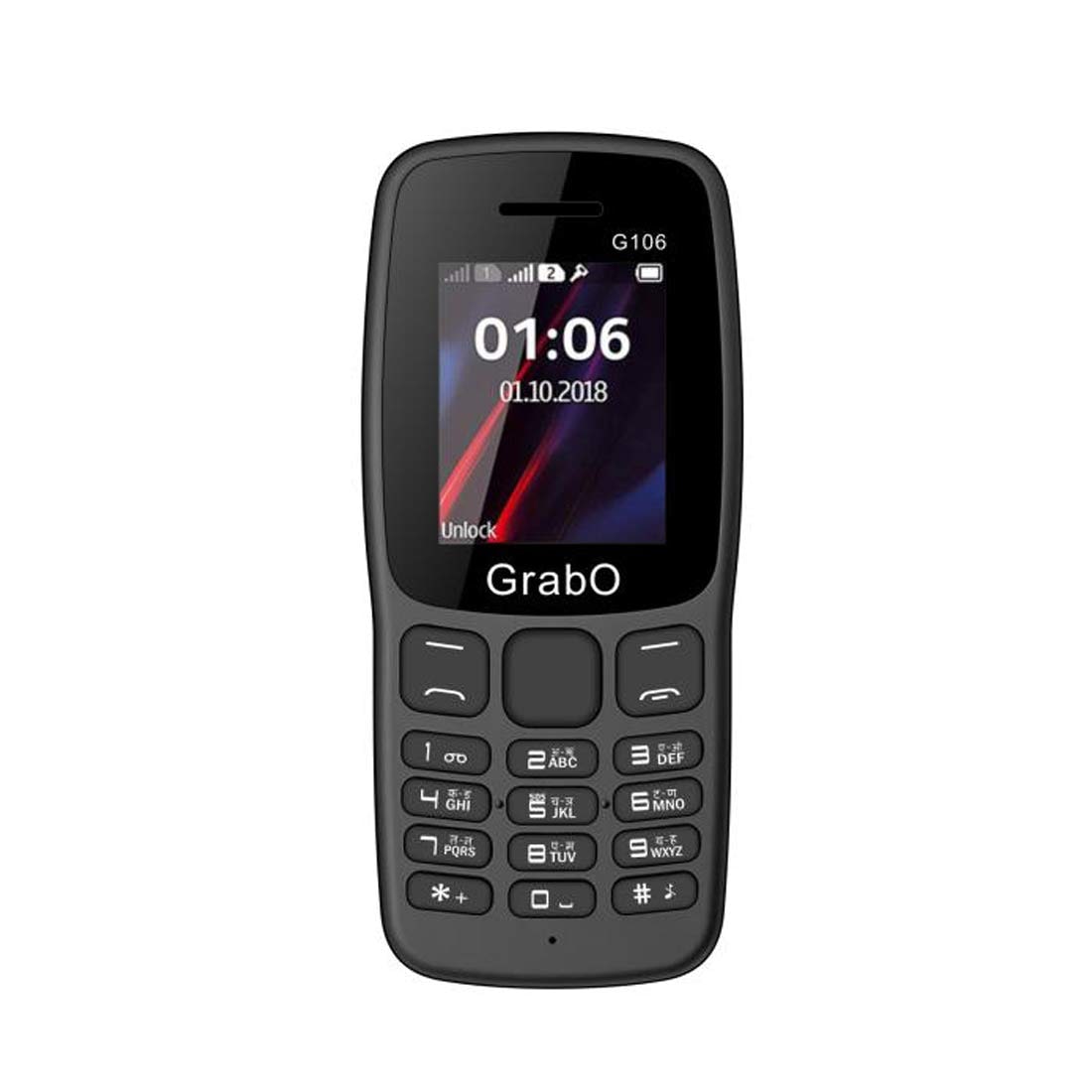 

Grabo G106 1 8 inch Display with vibration features phone (BLACK)