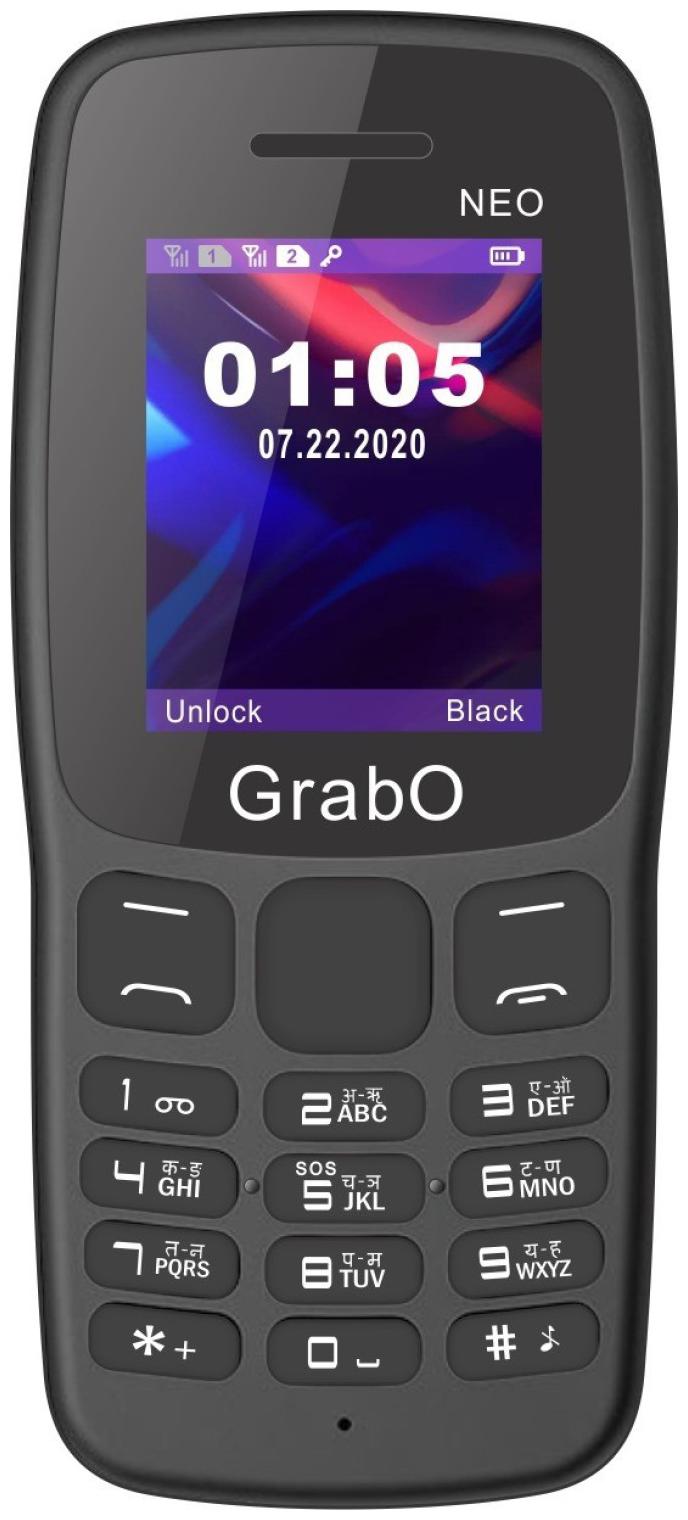 

Grabo NEO 1 8 inch Display with vibration features phone (BLACK)