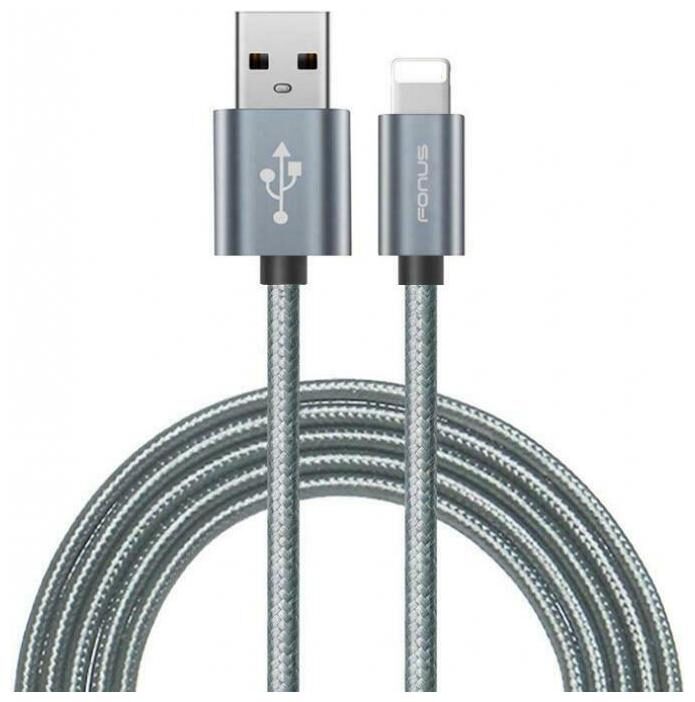 

GRAY 10FT DURABLE BRAIDED USB CABLE CHARGER POWER SYNC WIRE for IPHONE IPADS