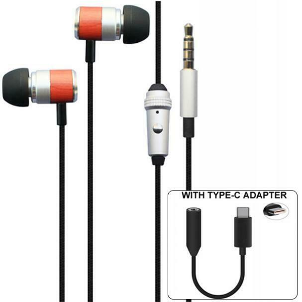 

HANDSFREE HEADSET MIC EARPHONES WITH TYPE-C AUDIO ADAPTER for PHONE TABLETS