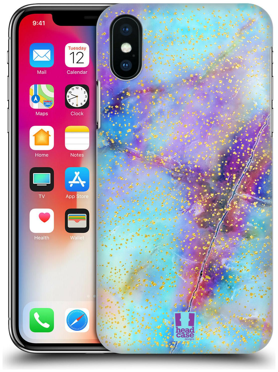 

HEAD CASE DESIGNS GLITTERY MARBLE PRINTS HARD BACK CASE FOR APPLE iPHONE PHONES