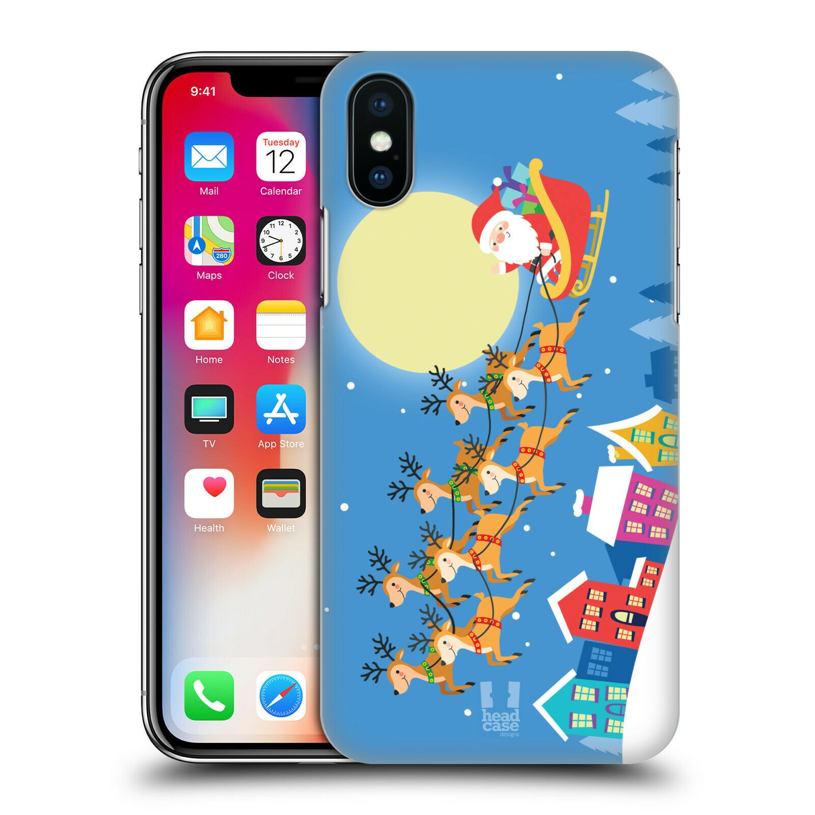 

HEAD CASE DESIGNS JOLLY CHRISTMAS TOONS HARD BACK CASE FOR APPLE iPHONE PHONES