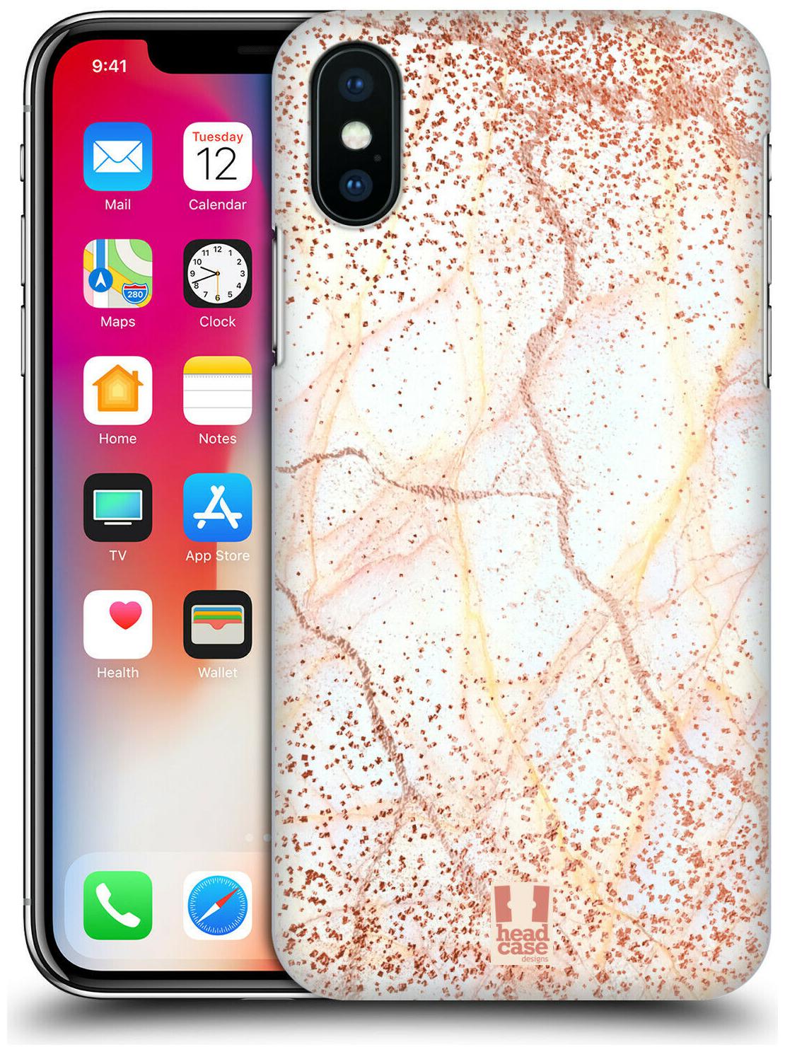 

HEAD CASE DESIGNS GLITTERY MARBLE PRINTS HARD BACK CASE FOR APPLE iPHONE PHONES