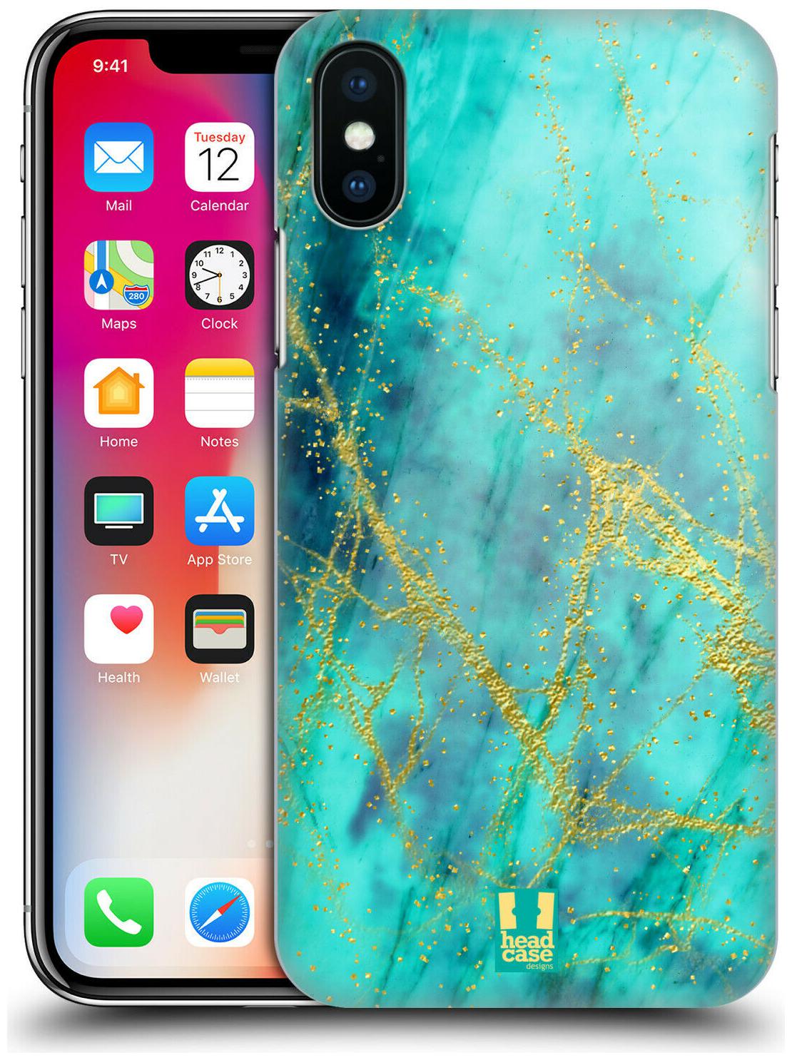 

HEAD CASE DESIGNS GLITTERY MARBLE PRINTS HARD BACK CASE FOR APPLE iPHONE PHONES