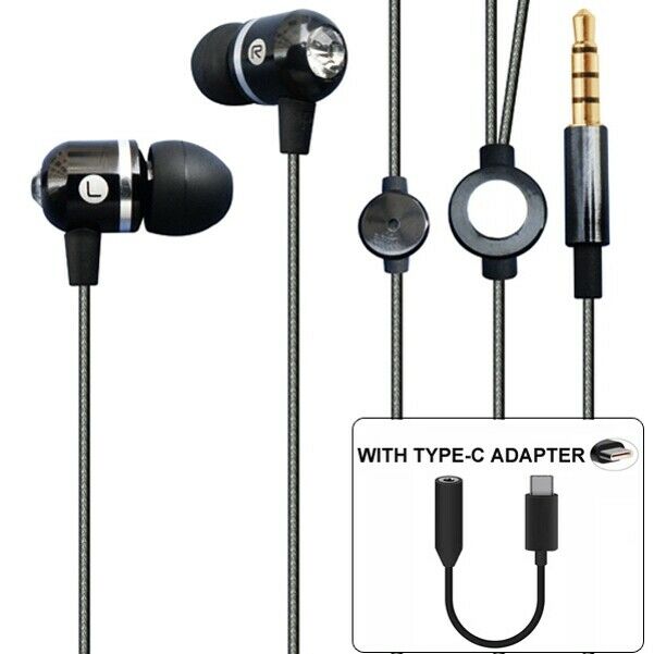 

Hi-Fi Sound Handsfree Headset Mic Earphones with TYPE-C Adapter for Cell Phones