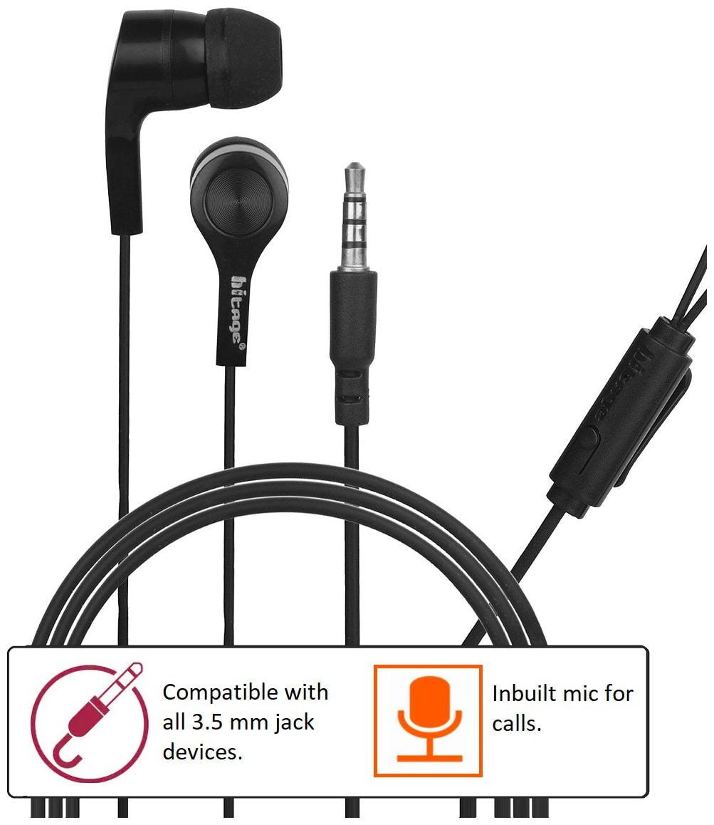 

HITAGE HP68PBL In-Ear Wired Headphone ( Black )