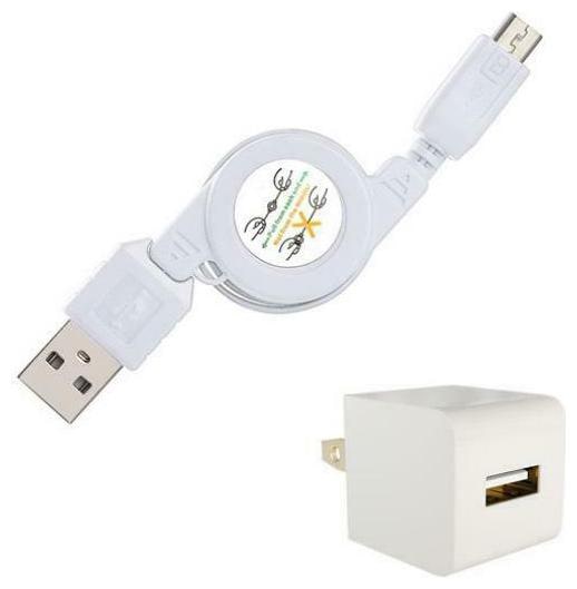 

HOME WALL TRAVEL AC CHARGER MICRO USB RETRACTABLE CABLE POWER M4J for SMARTPHONE