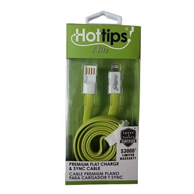 

Hottips Elite Flat Lightning Charge Sync Data Cable (Green)