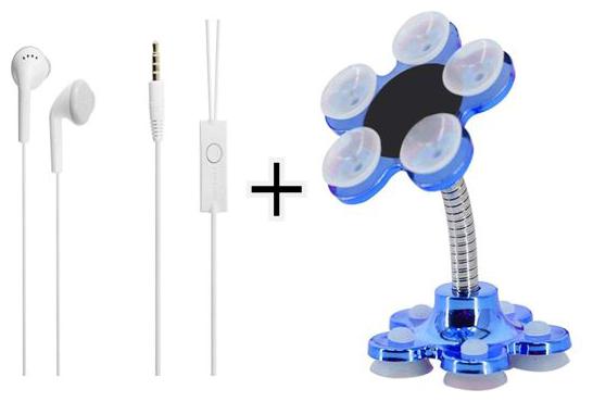 

Hsj Flexible Stand 360 Degree auto Adjustable Holder Compatible with All Smartphones Multipurpose for Table Bed Office With Combo Best Quality Samsung Ys Earphone All Series Supported (Pack of 2)