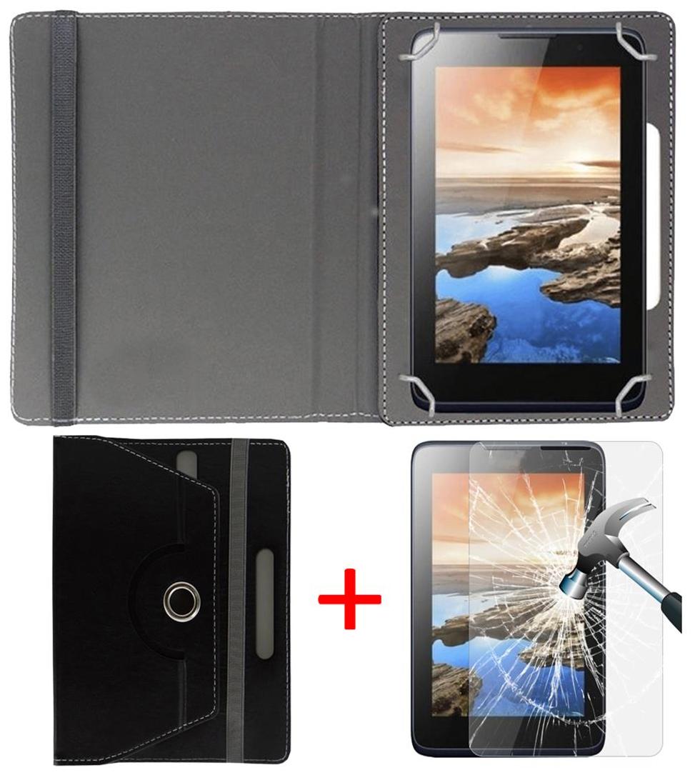 IBall Slide Octa A41Tablet Book Cover + Free Tempered Glass by Hello Zone Black