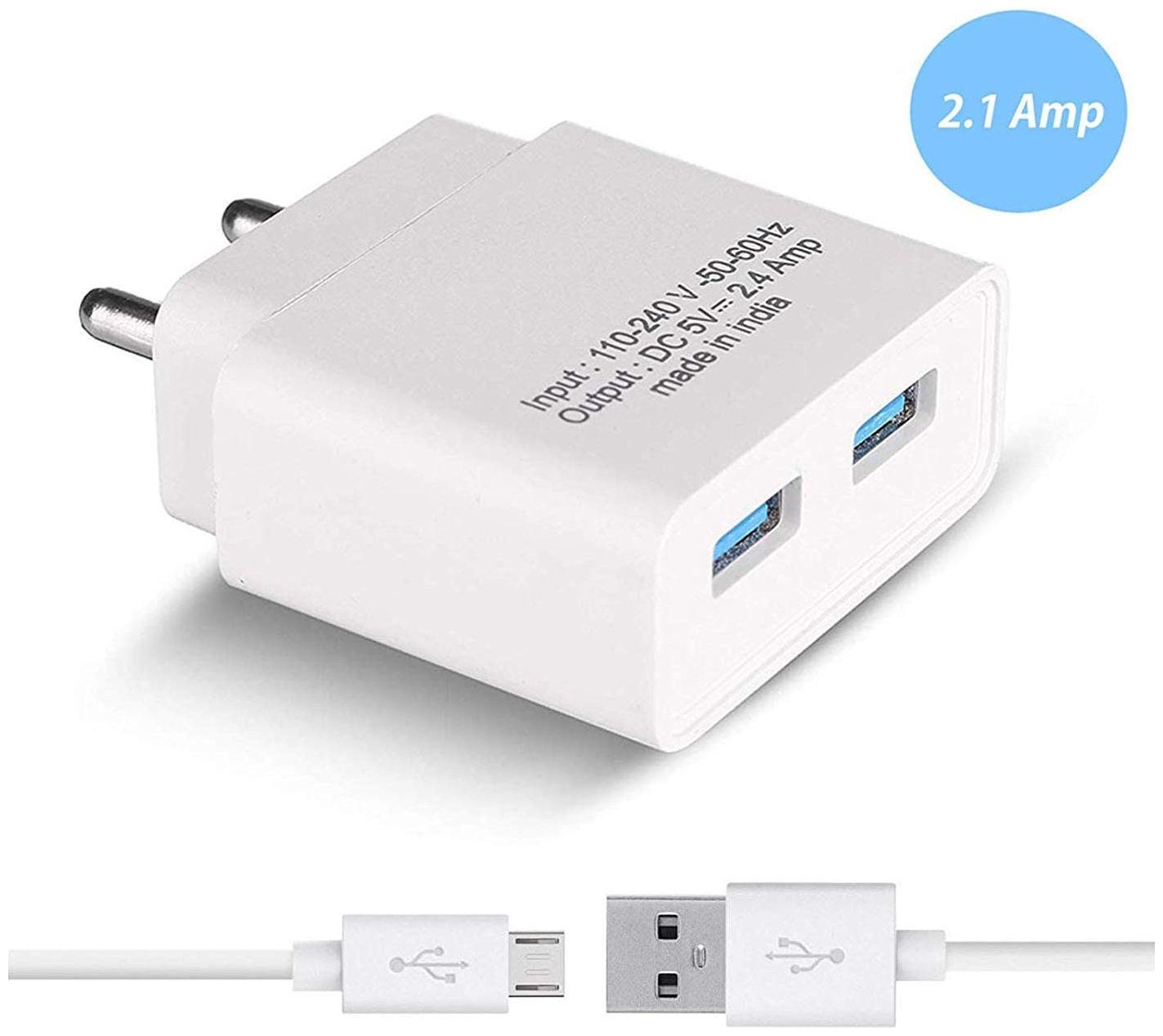 

IMMEQA Fast charger 2 1 A Fast Charging Wall Charger - 2 USB Ports