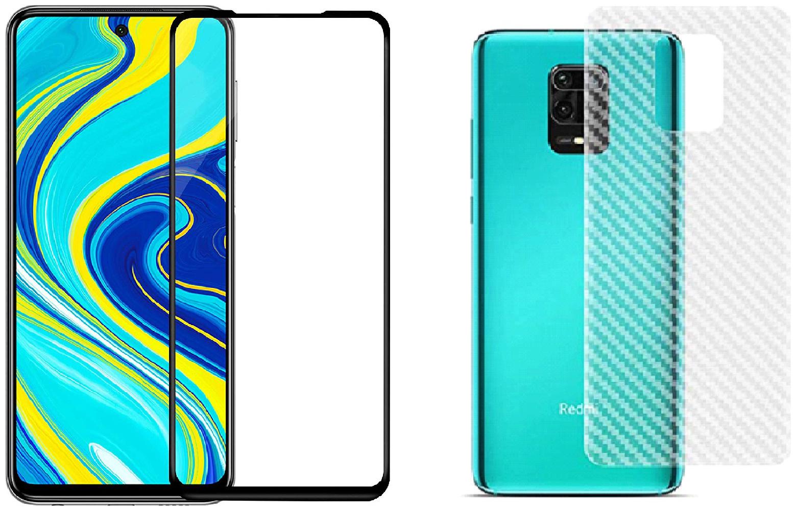 

INCLU s Redmi Note 9 Pro Tempered Glass and Back Skin Combo for Front and Back Side for Redmi Note 9 Pro