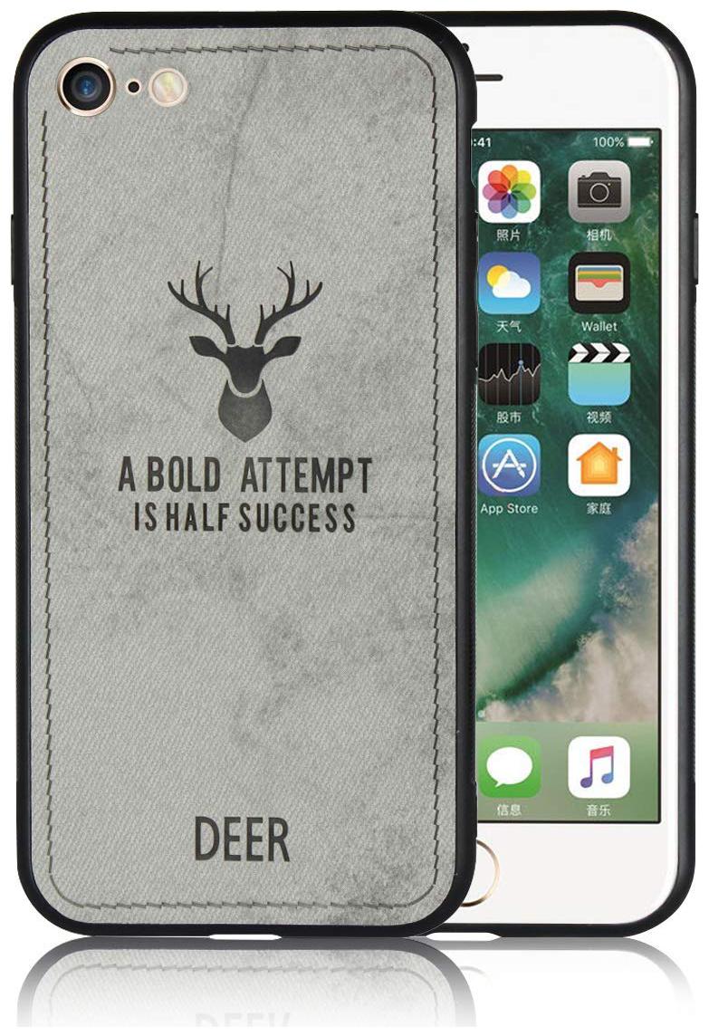 EXOTIC FLOURISH Cloth Silicone Armor Case Back Cover For Apple iPhone 8 Apple iPhone 7 Grey by Exotic Flourish