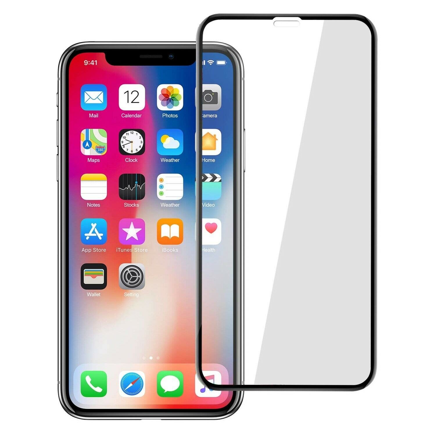 

iPhone XS X - Tempered Glass Screen Protector 5D Curved Full Cover HD Clear
