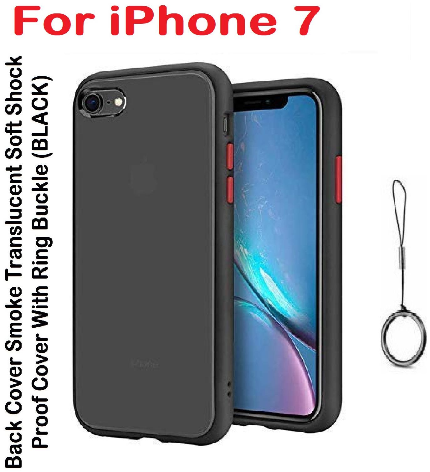 

ISAAK Plastic Rubber Back Cover For Apple iPhone 7 ( Black )