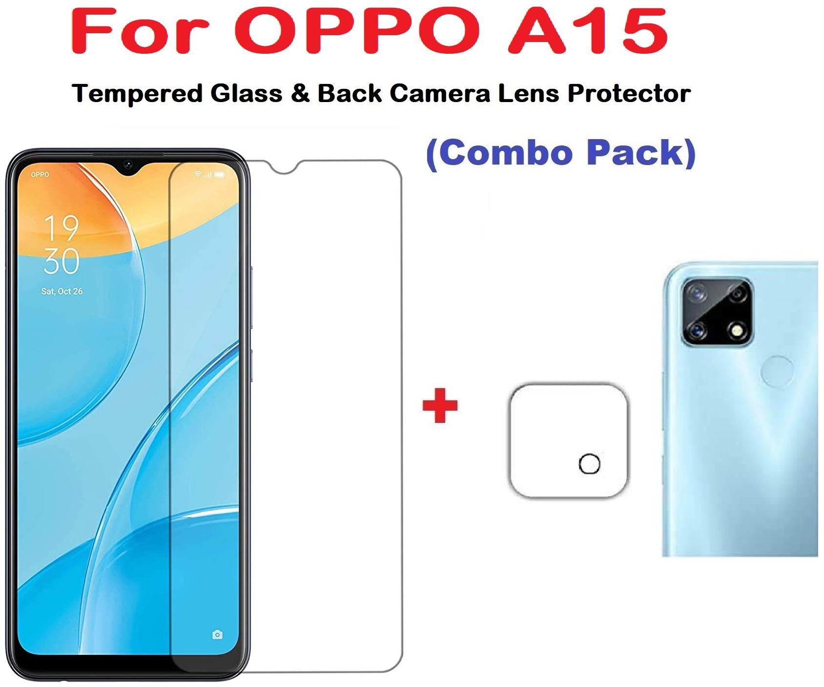 

ISAAK OPPO A15 Tempered Glass Back Camera Lens Protector (Combo Pack)