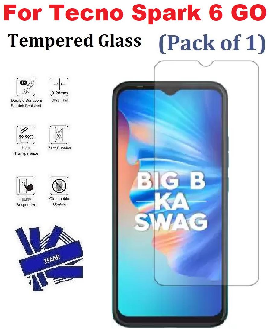 

ISAAK Tecno Spark 6 Go Tempered Glass (Pack of 1)