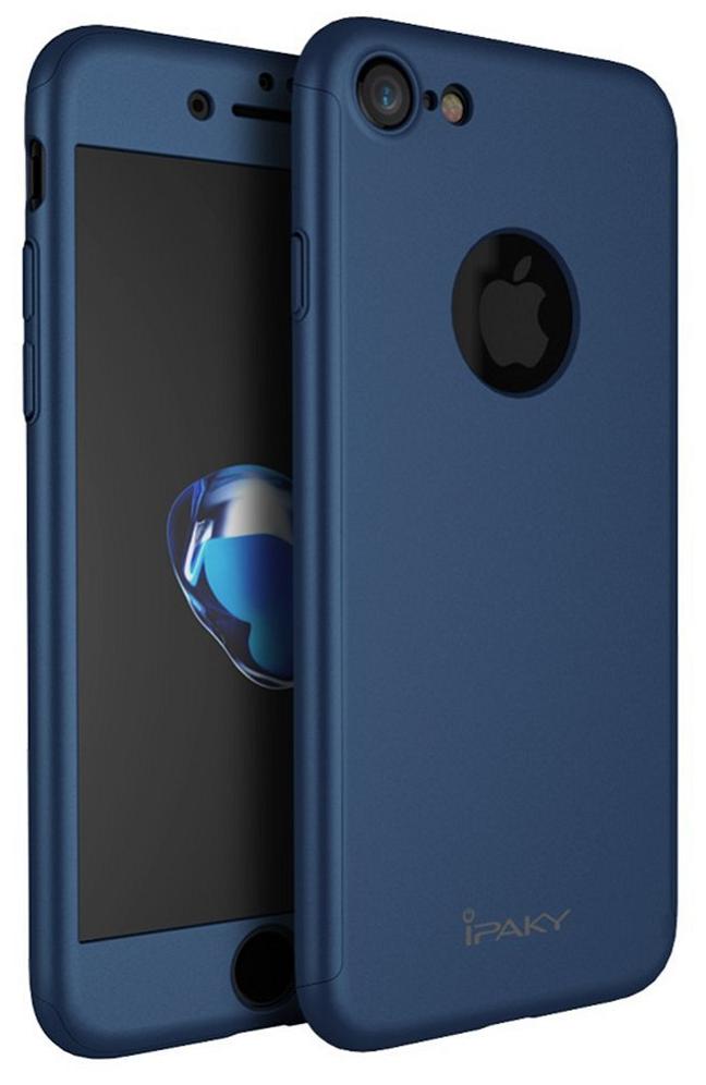 Jpacc 360 Degrees Full Body Dark Blue Front And Back Protection Case With Tempered Glass For Apple Iphone 7/Apple Iphone 8
