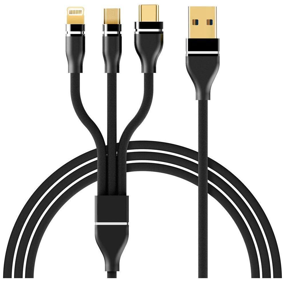 

KOPEK Data Charging 3 in 1 (Lightning Micro USB Type-C) Cable ( 1 2 m Black )