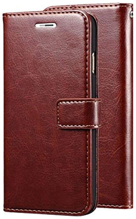 Leather Wallet Flip Cover Case for Samsung Galaxy J7 Prime 2 Brown by Cell Shop
