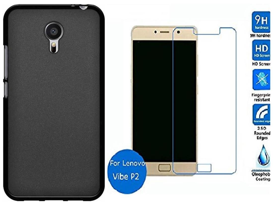 

Lenovo P2 back cover black with tempered glass