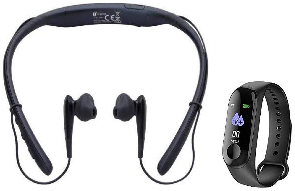 

Level U Headphone with 2 mics for clear voice Wireless Neckband Bluetooth Headset With M3 Band