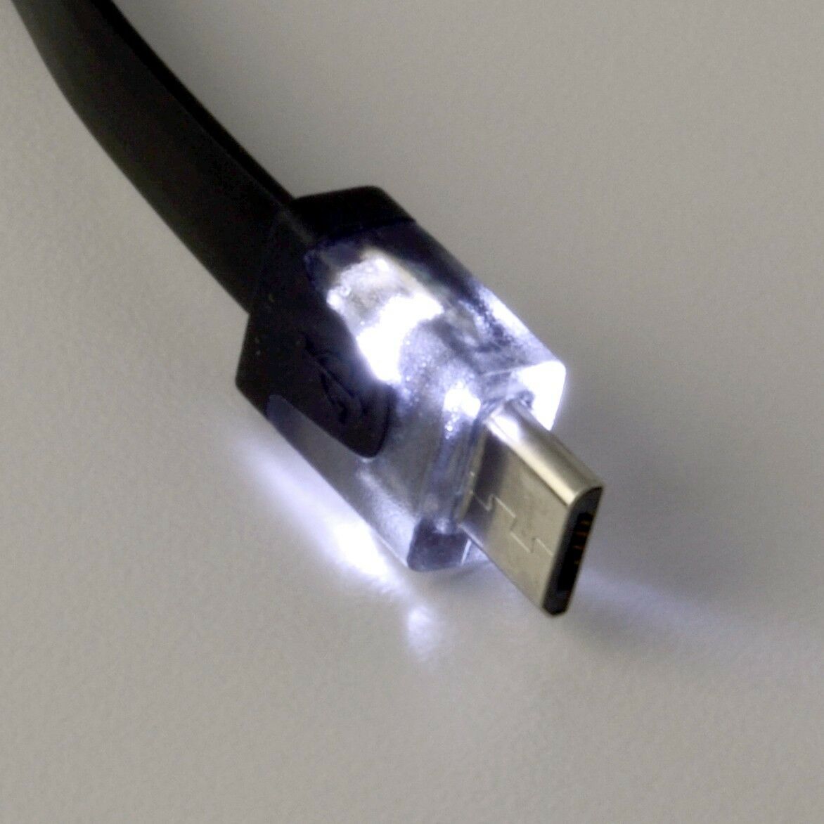 

Light up Micro USB Cable LED Charging Cord for Android devices Tangle free Flat