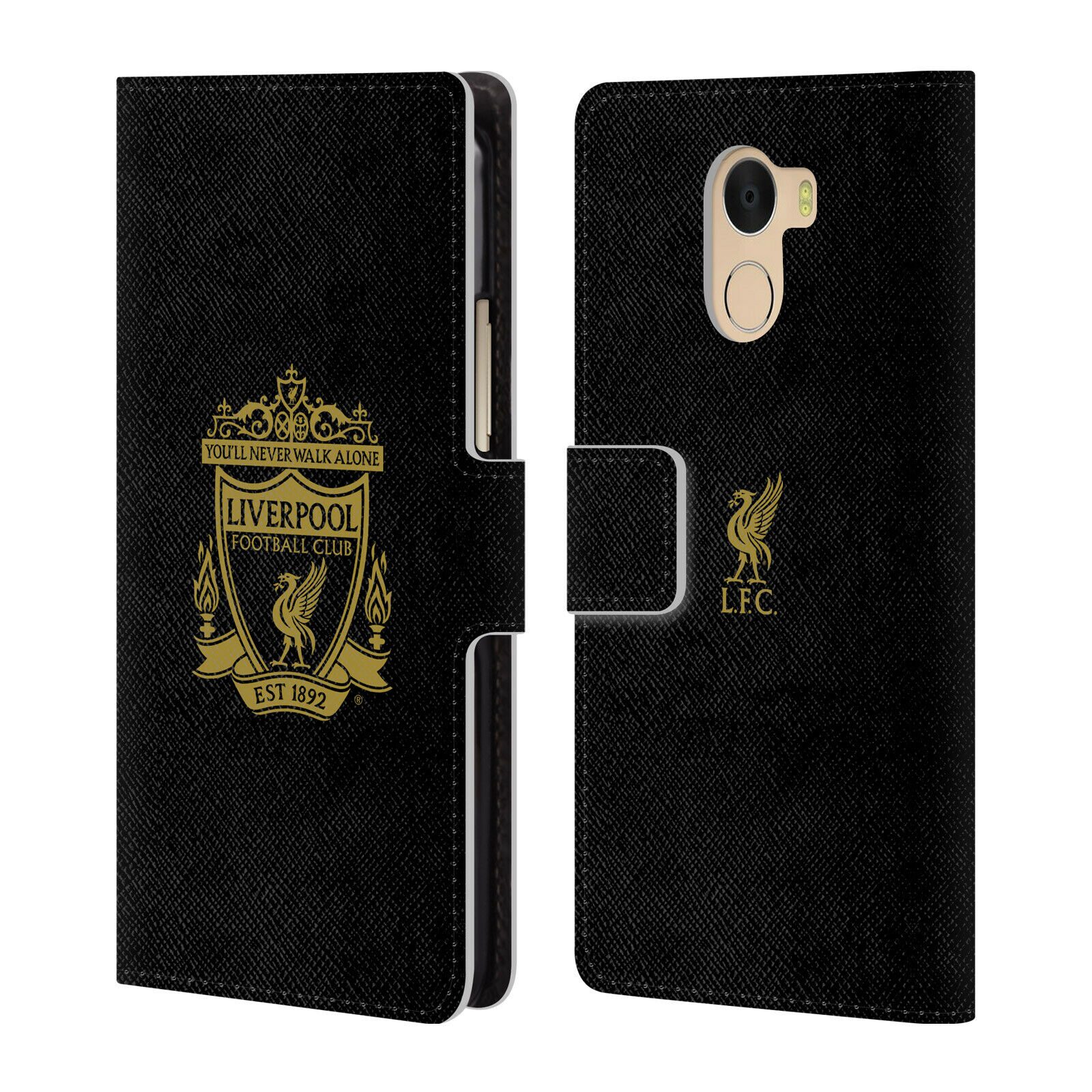 

LIVERPOOL FC LFC CREST 1 PU LEATHER BOOK WALLET CASE FOR WILEYFOX ESSENTIAL