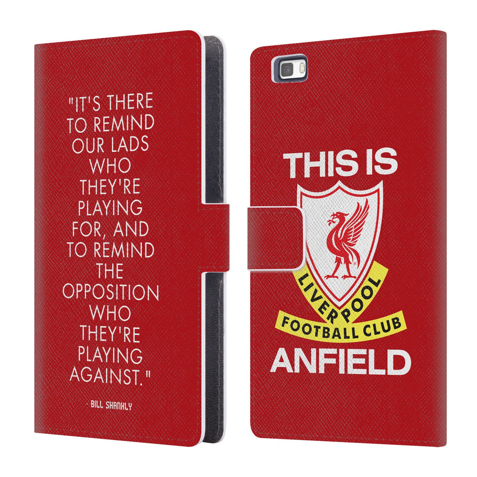 

LIVERPOOL FC LFC BILL SHANKLY QUOTES PU LEATHER BOOK CASE FOR HUAWEI PHONES 2