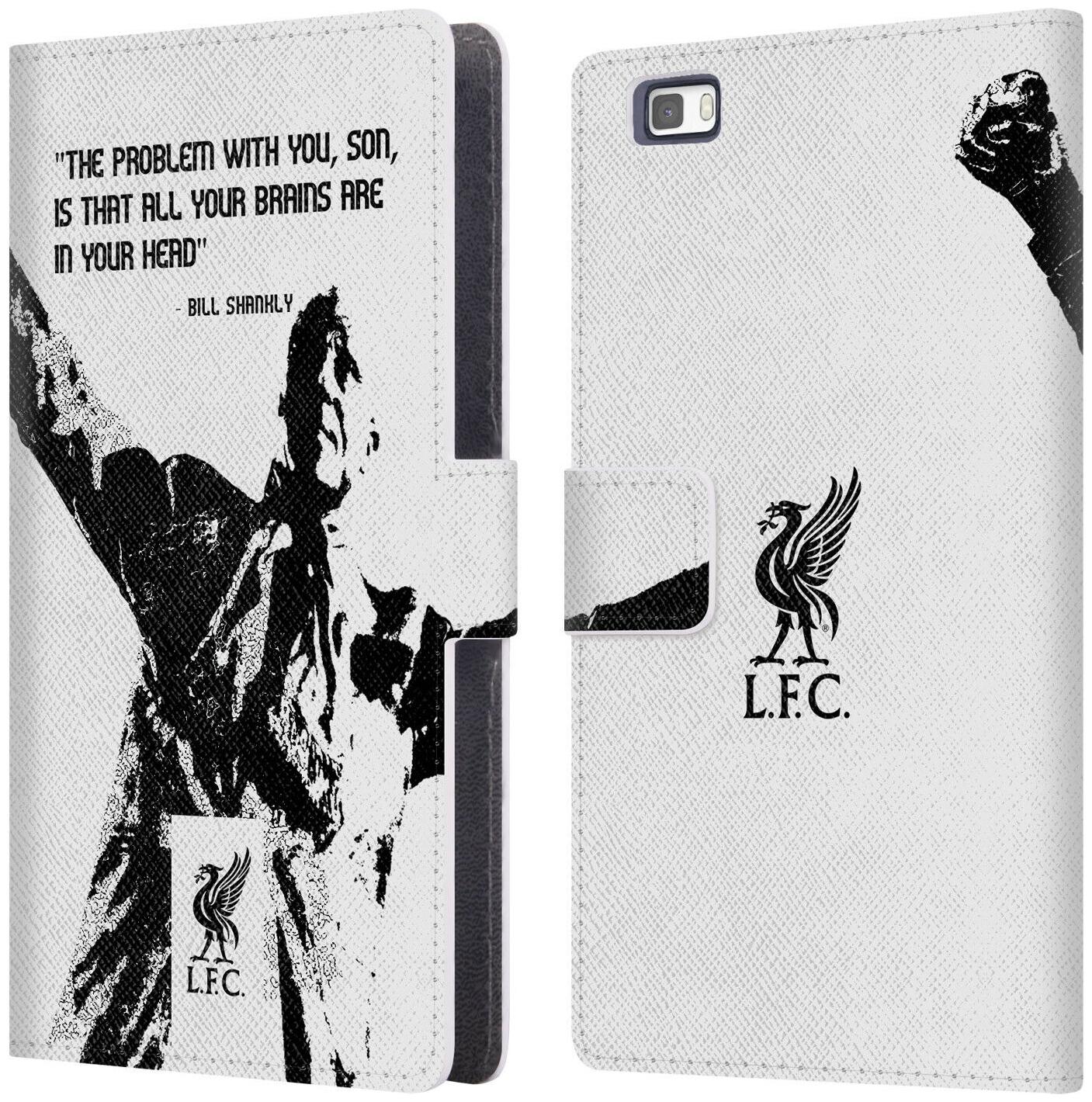 

LIVERPOOL FC LFC BILL SHANKLY QUOTES PU LEATHER BOOK CASE FOR HUAWEI PHONES 2