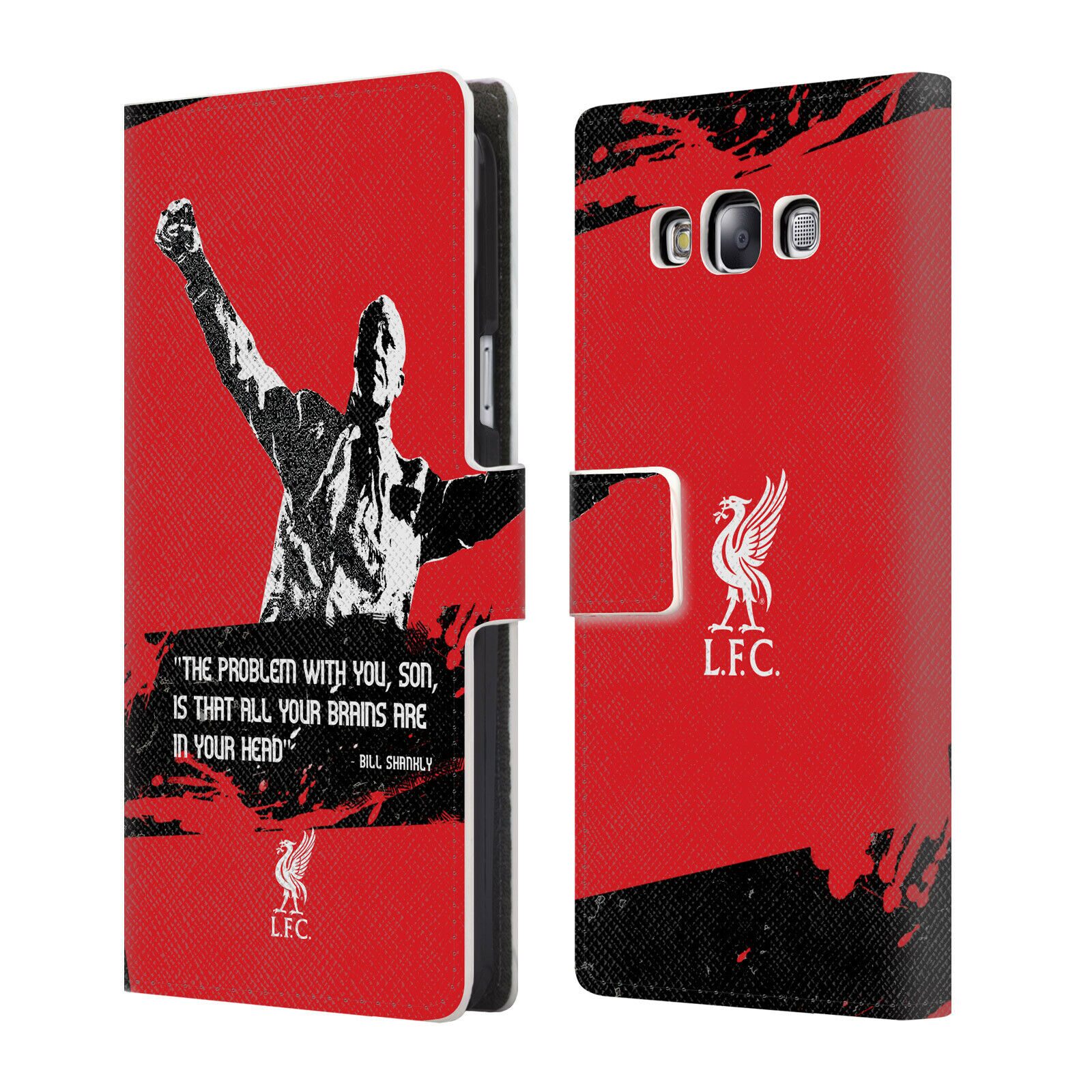 

LIVERPOOL FC LFC BILL SHANKLY QUOTES PU LEATHER BOOK CASE FOR SAMSUNG PHONES 3