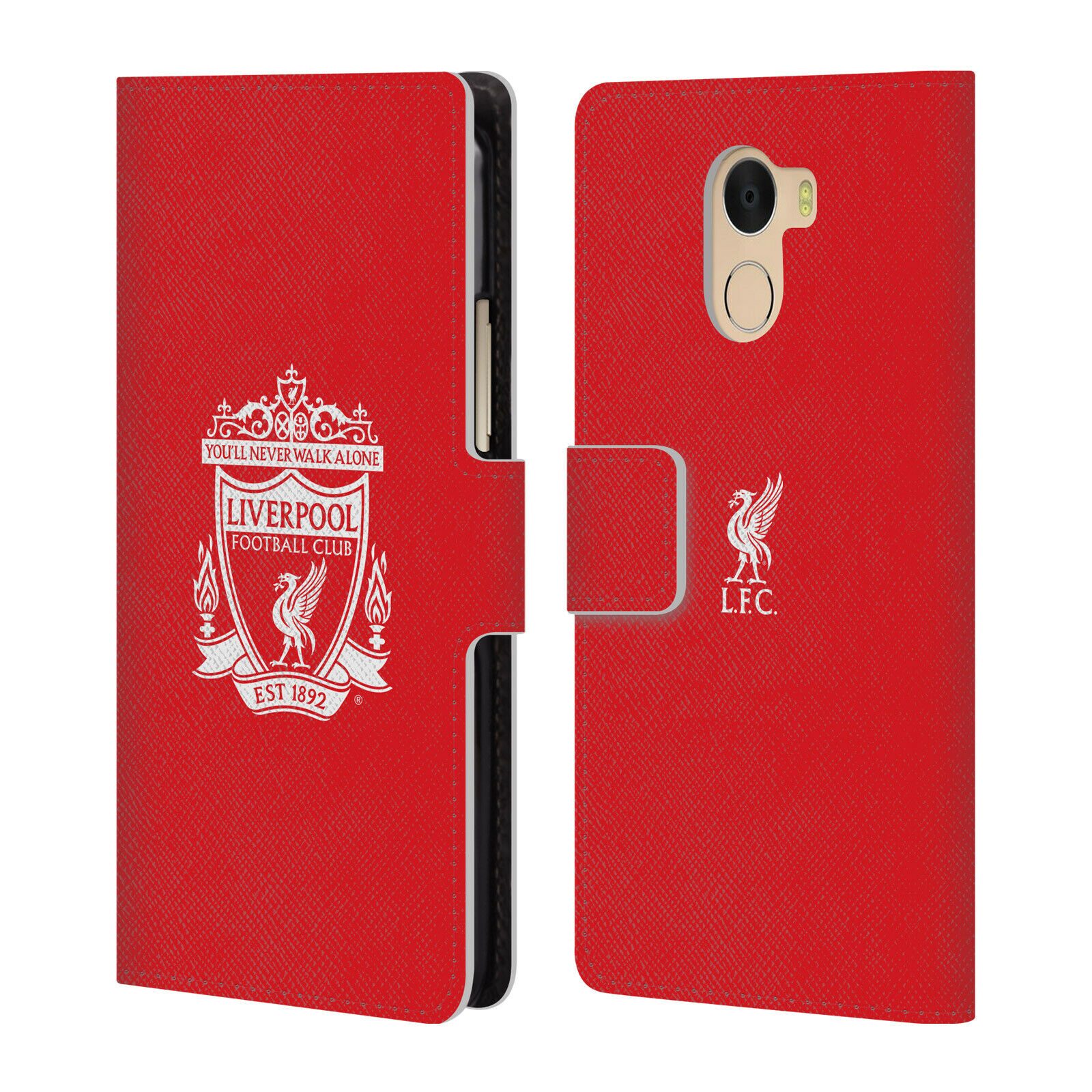 

LIVERPOOL FC LFC CREST 1 PU LEATHER BOOK WALLET CASE FOR WILEYFOX ESSENTIAL