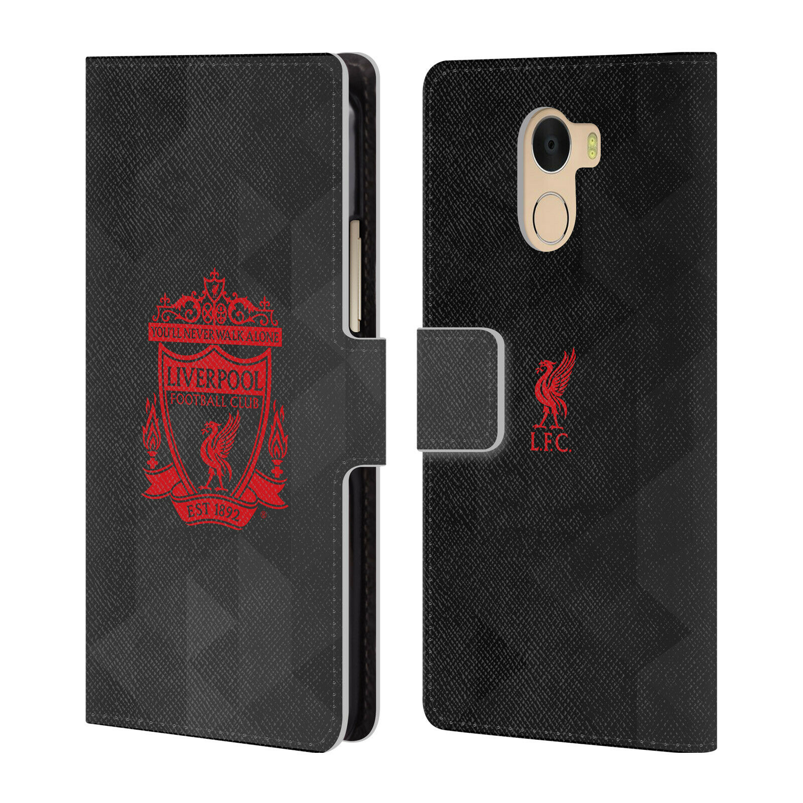 

LIVERPOOL FC LFC CREST 1 PU LEATHER BOOK WALLET CASE FOR WILEYFOX ESSENTIAL