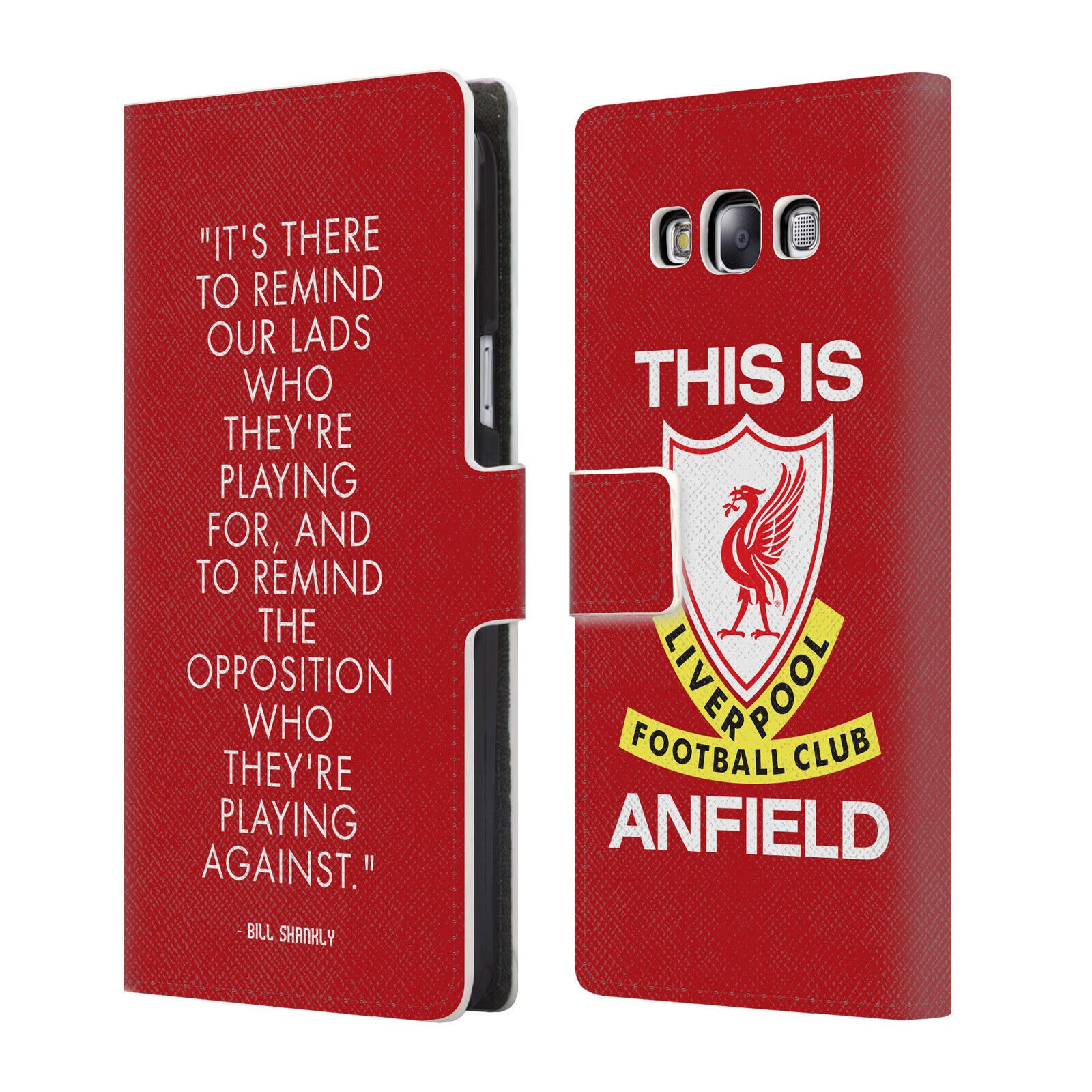 

LIVERPOOL FC LFC BILL SHANKLY QUOTES PU LEATHER BOOK CASE FOR SAMSUNG PHONES 3