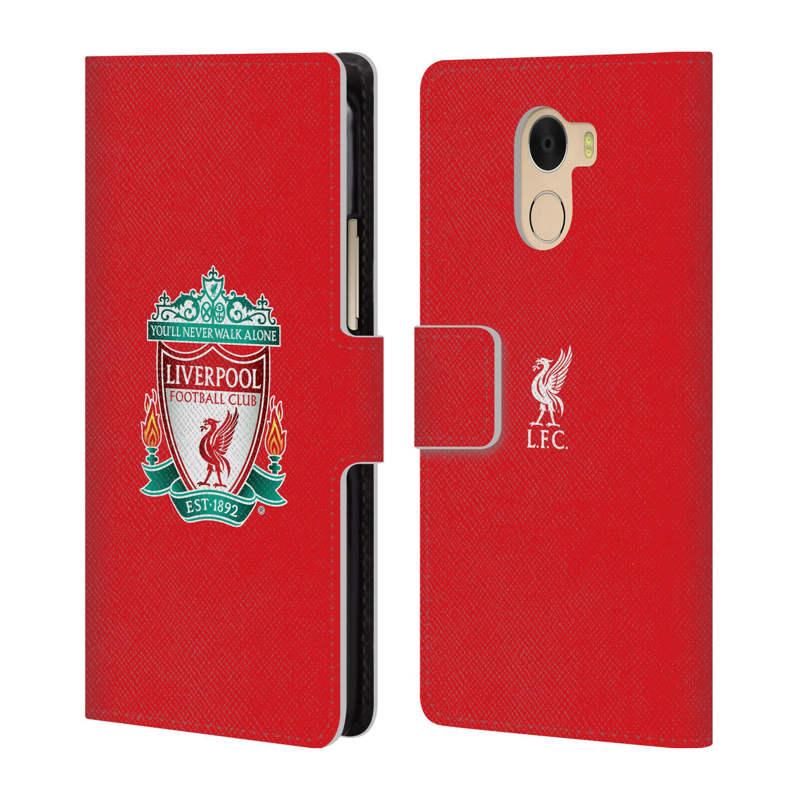 

LIVERPOOL FC LFC CREST 1 PU LEATHER BOOK WALLET CASE FOR WILEYFOX ESSENTIAL