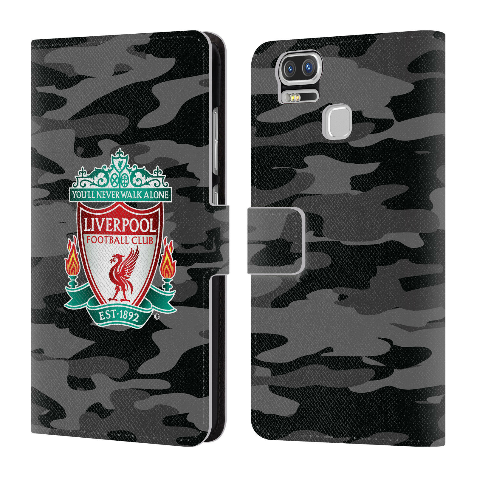 

LIVERPOOL FC LFC CAMOU PU LEATHER BOOK WALLET CASE COVER FOR ASUS ZENFONE PHONES