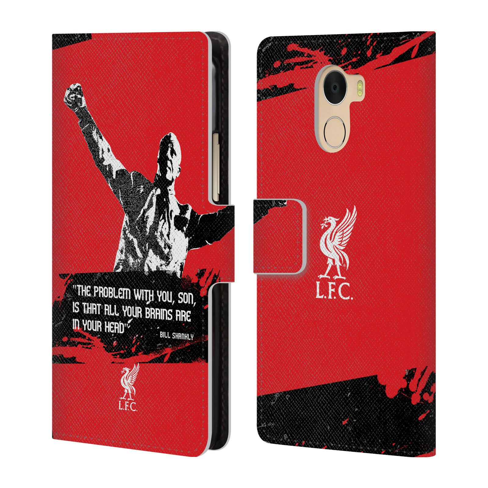 

LIVERPOOL FC LFC BILL SHANKLY PU LEATHER BOOK CASE FOR WILEYFOX ESSENTIAL