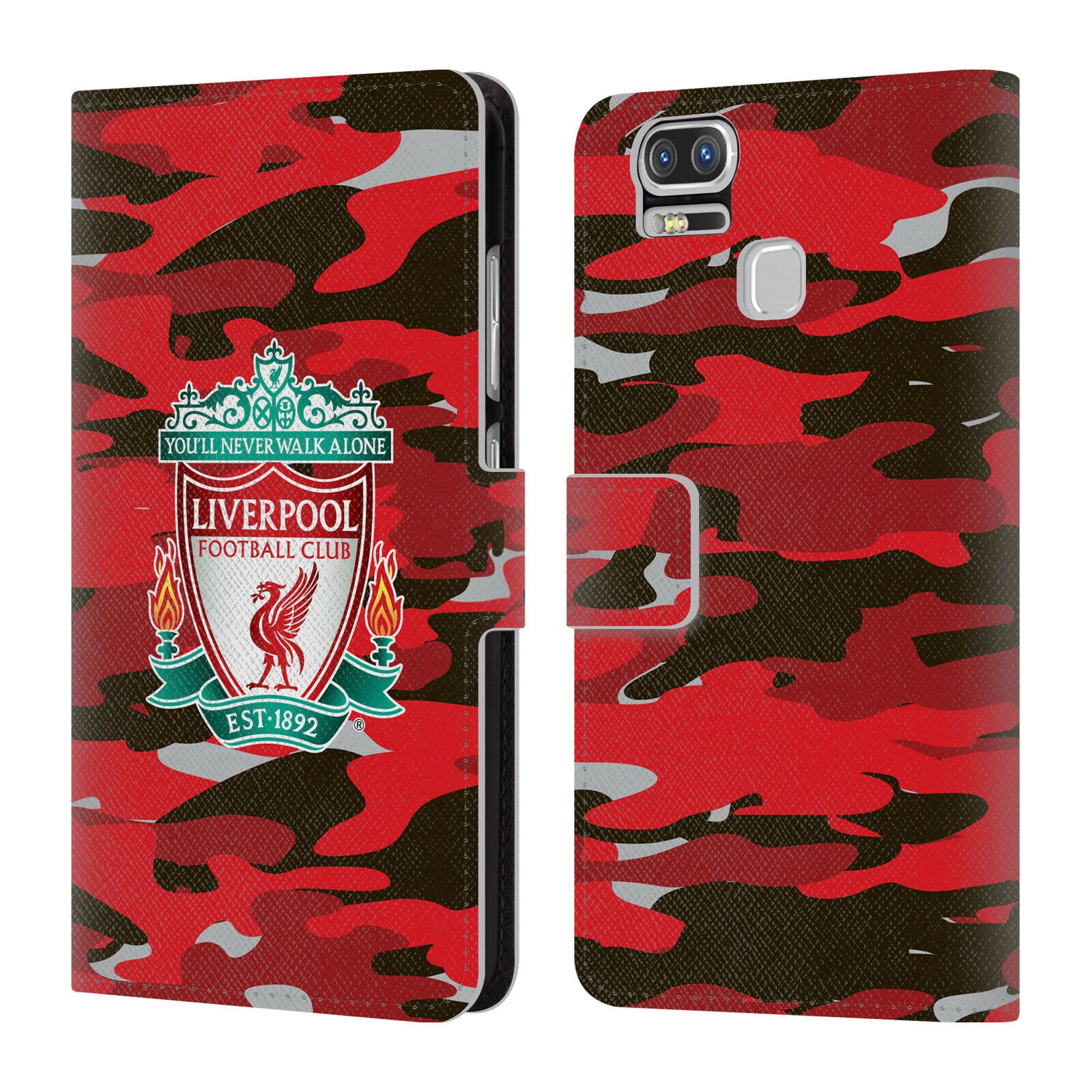 

LIVERPOOL FC LFC CAMOU PU LEATHER BOOK WALLET CASE COVER FOR ASUS ZENFONE PHONES