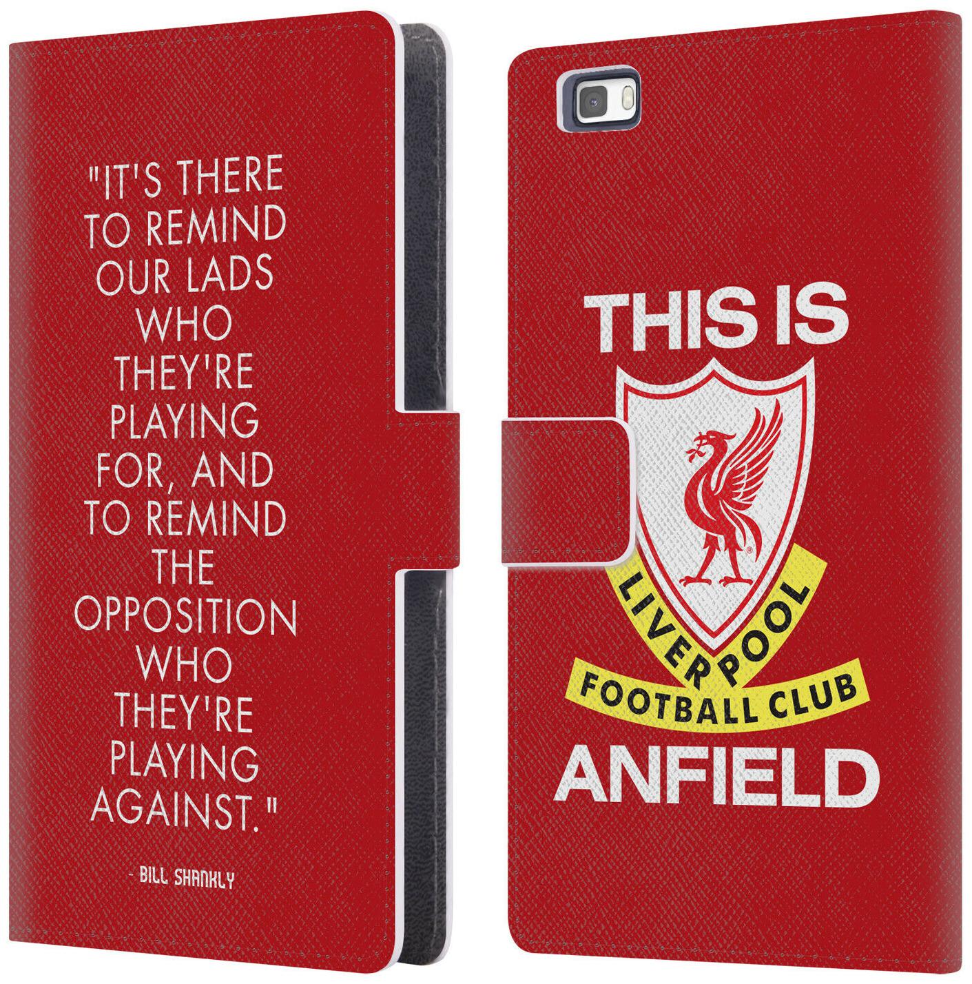 

LIVERPOOL FC LFC BILL SHANKLY QUOTES PU LEATHER BOOK CASE FOR HUAWEI PHONES 2