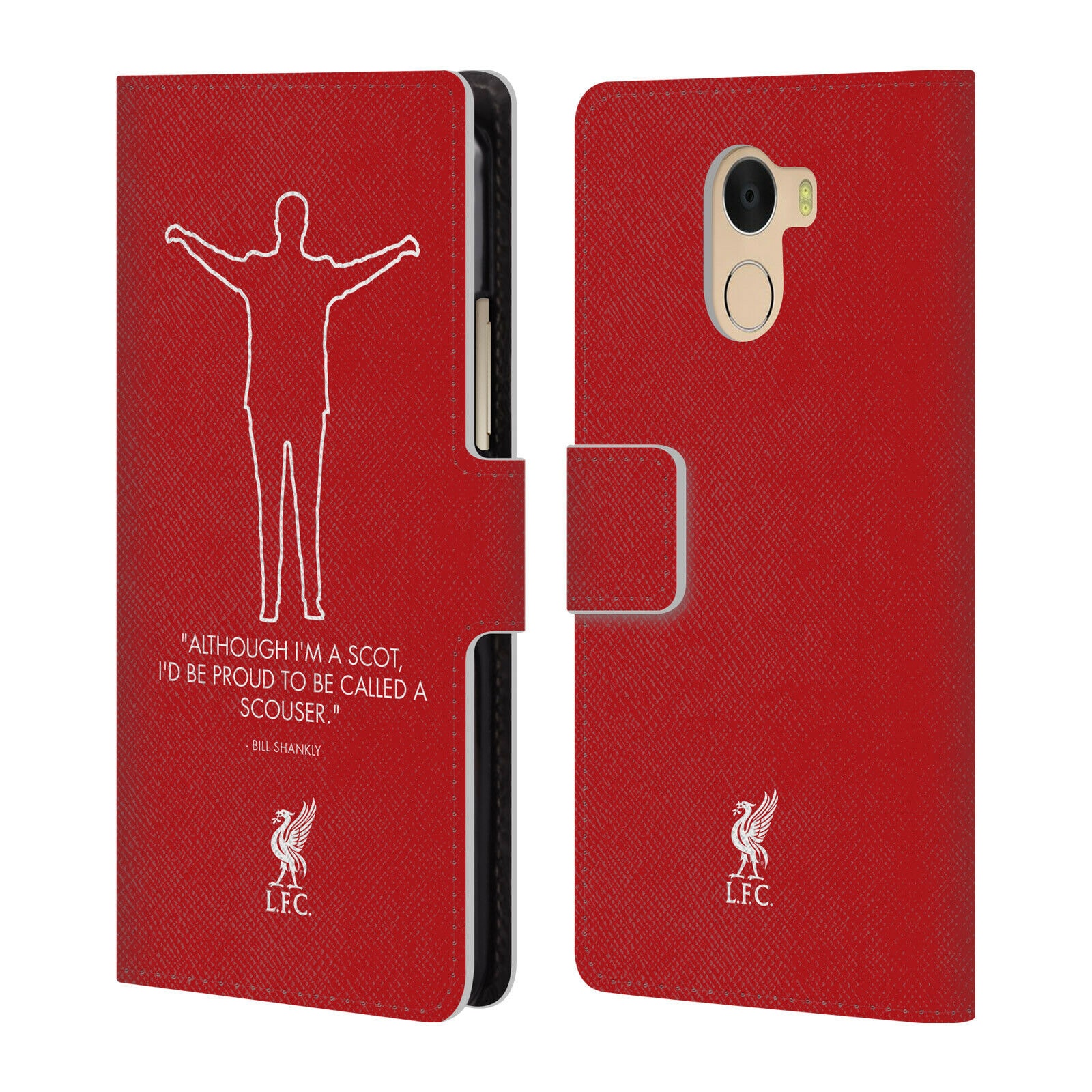 

LIVERPOOL FC LFC BILL SHANKLY PU LEATHER BOOK CASE FOR WILEYFOX ESSENTIAL