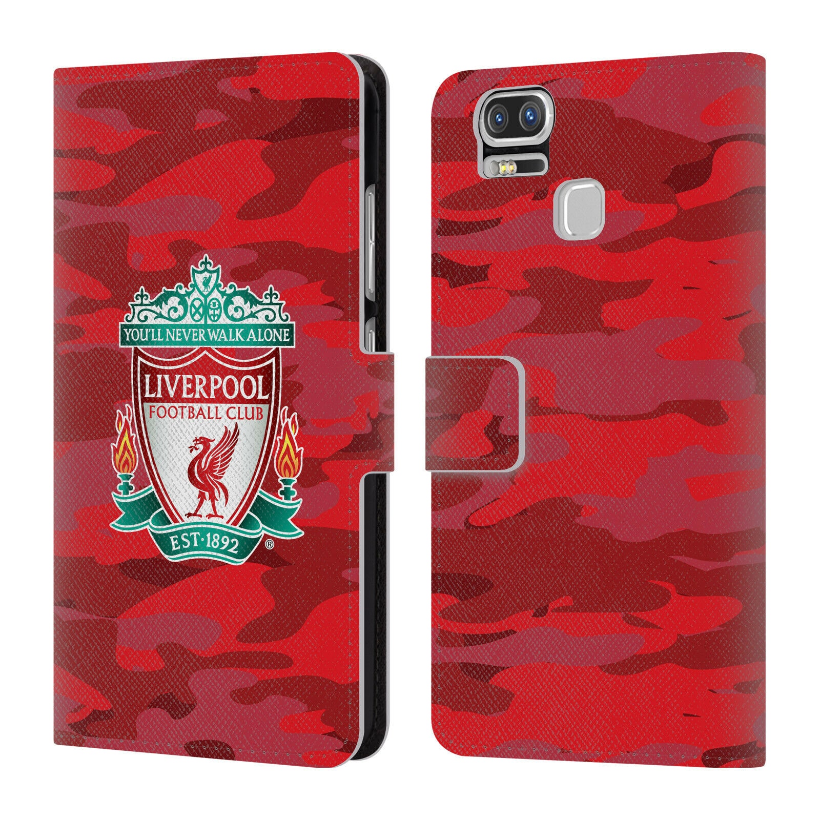 

LIVERPOOL FC LFC CAMOU PU LEATHER BOOK WALLET CASE COVER FOR ASUS ZENFONE PHONES