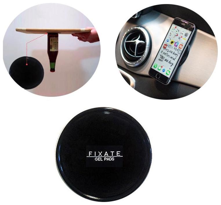 

Magical Super Powerful Fixate Gel Pad Strong Stick Glue Anywhere Wall Sticker (1Pc) Black