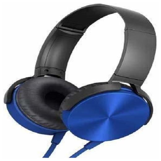 

MAKKNOW Extra Bass Wired headset On-Ear Wired Headphone ( Blue )