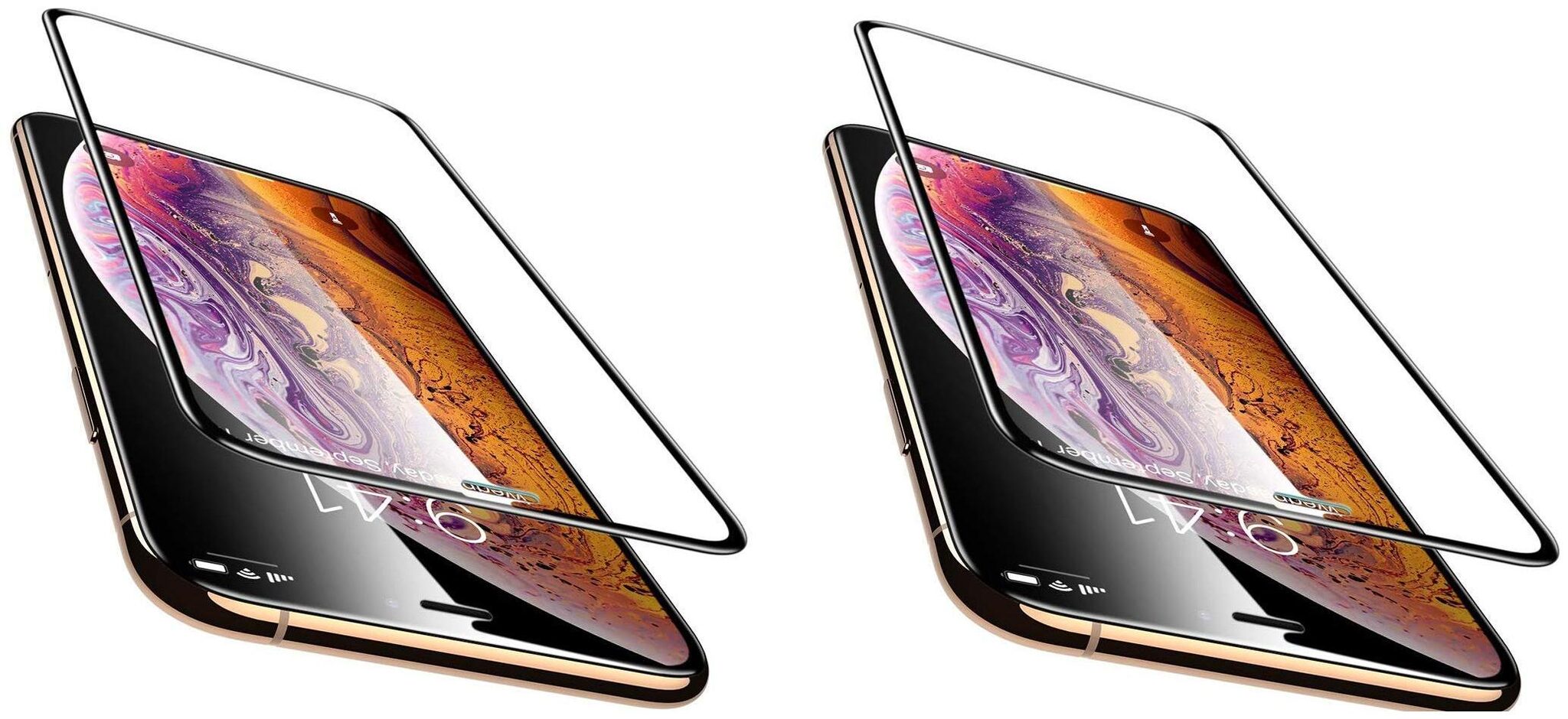 

Mascot Max 6D Tempered glass 9H Edge to Edge cover Black Full tempered glass High Quality pack of 2 for Apple Iphone 11Pro Max Iphone Xs Max